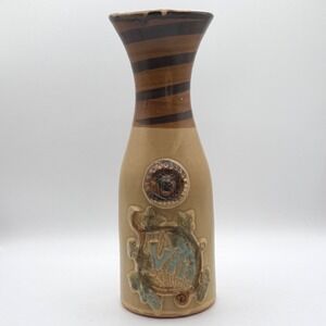 Unique Ceramic Vase MCM Style Monkey Bear Face Vine Embossed MCM Decor